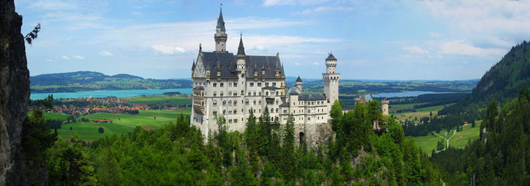 Panorama zamku Neuschwanstein