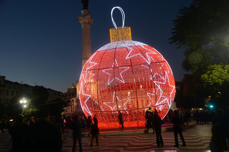 Dekoracje świąteczne ulic w Lizobnie, Portugalia