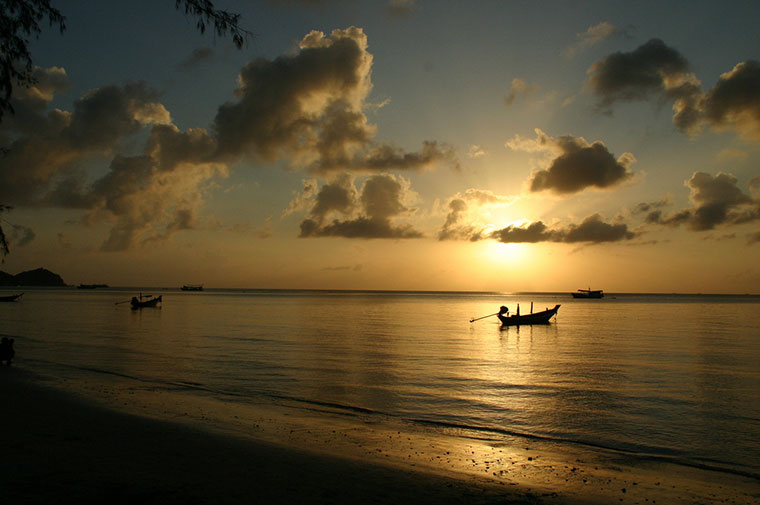 Zachód słońca,  Koh Tao w Tajlandii