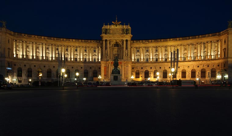 Hofburg w nocy, Wiedeń